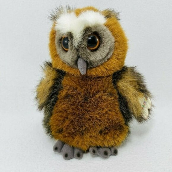 Aurora Night Owl Hooter Plush Toy Doll Standing Realistic Brown Halloween Cuddle - Picture 1 of 12